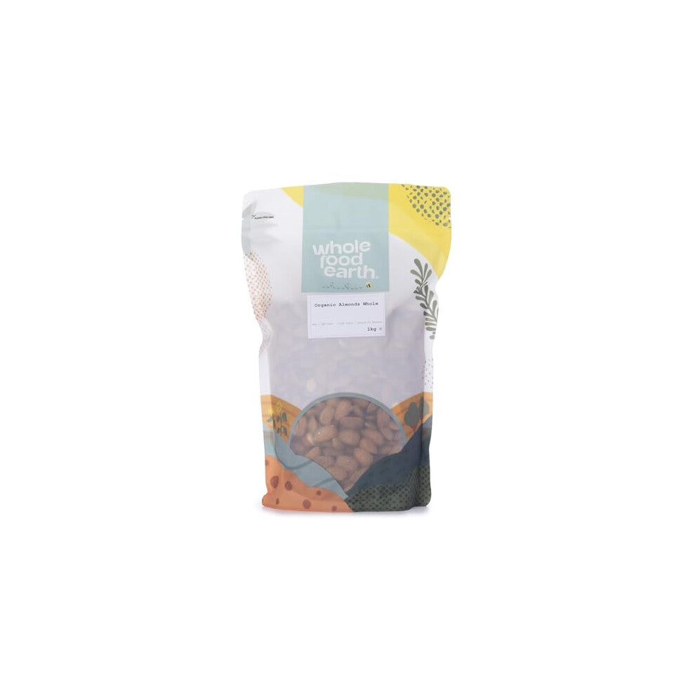 Wholefood Earth Organic Almonds Whole – 1 kg | Raw | GMO Free | Vegan | High Fibre | Source of Protein | Certified Organic