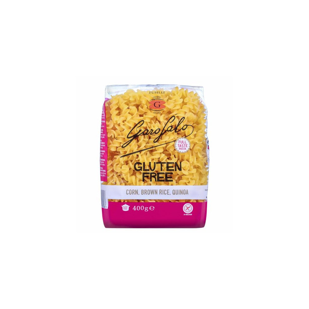 Garofalo Gluten Free Fusilloni Italian Dried Pasta, 400g - Suitable for Coeliac and Vegan diets (Pack of 1)