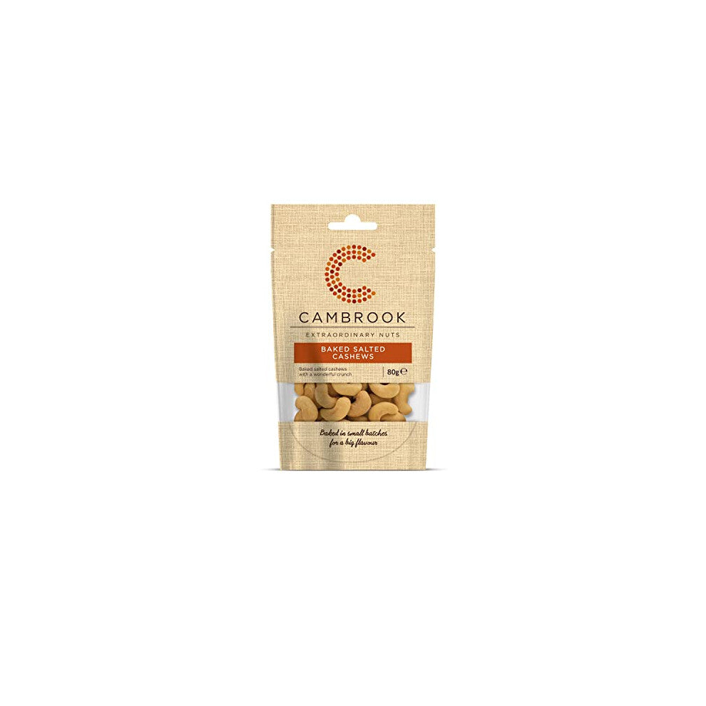Cambrook Baked & Salted Cashews 80g - Gluten-Free, Vegan Snack