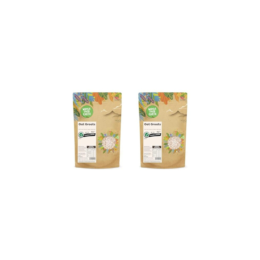 Wholefood Earth Oat Groats 3 kg | GMO Free | Natural | High Fibre (Pack of 2)