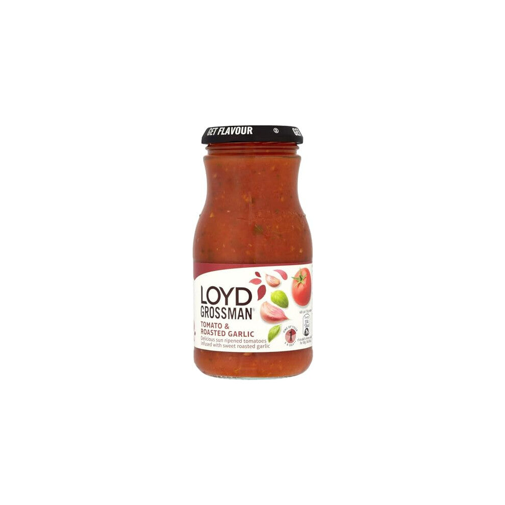 Loyd Grossman Tomato and Roasted Garlic Cooking Sauce, 350 g Jar (Pack of 1)