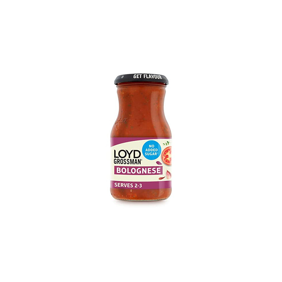 Loyd Grossman No Added Sugar Bolognese Cooking Sauce, 350 g Jar (Pack of 1)