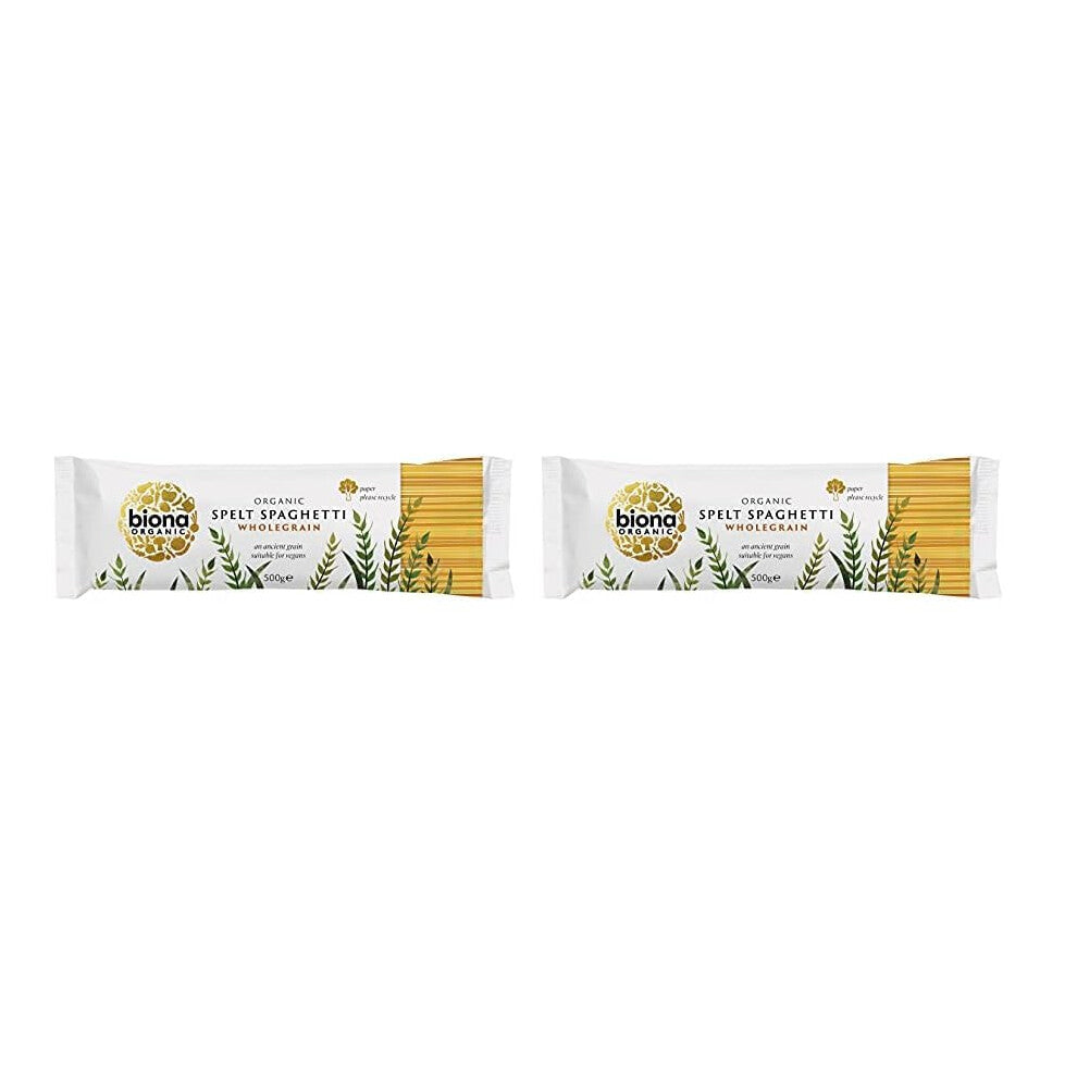 Biona Organic Spelt Wholegrain Spaghetti, 500g (Pack of 2)