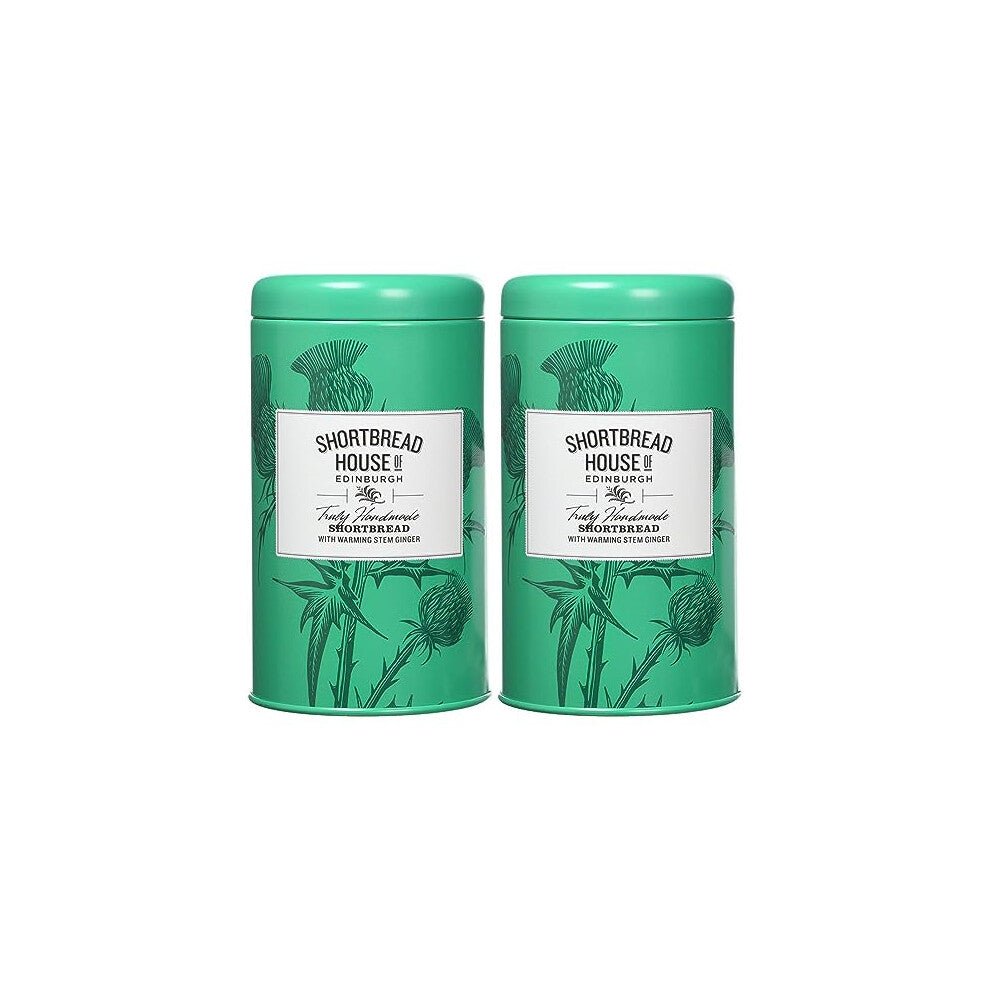 Shortbread House of Edinburgh | Handmade Scottish Shortbread with Stem Ginger | 140g Tin (Pack of 2)