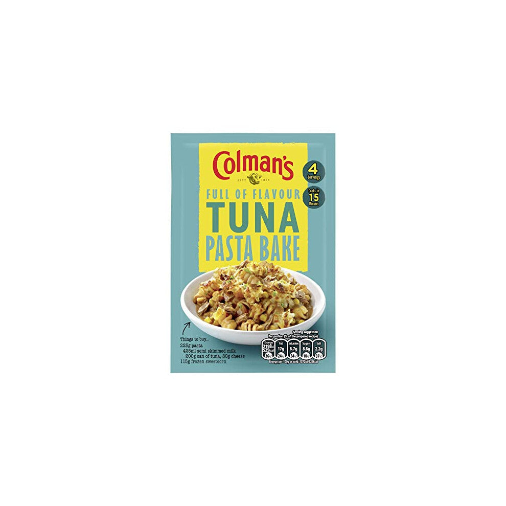 Colman's Tuna Pasta Bake Recipe Mix perfect with melted cheese quick to prepare sauce mix 44 g (Pack of 7)