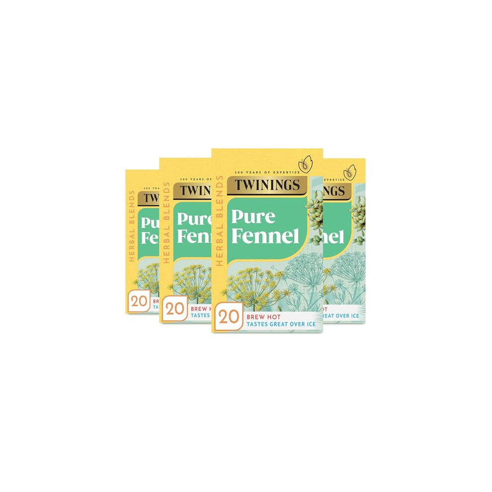 Twinings Fennel Tea, 80 Bags (Multipack of 4 x 20), Caffeine-Free