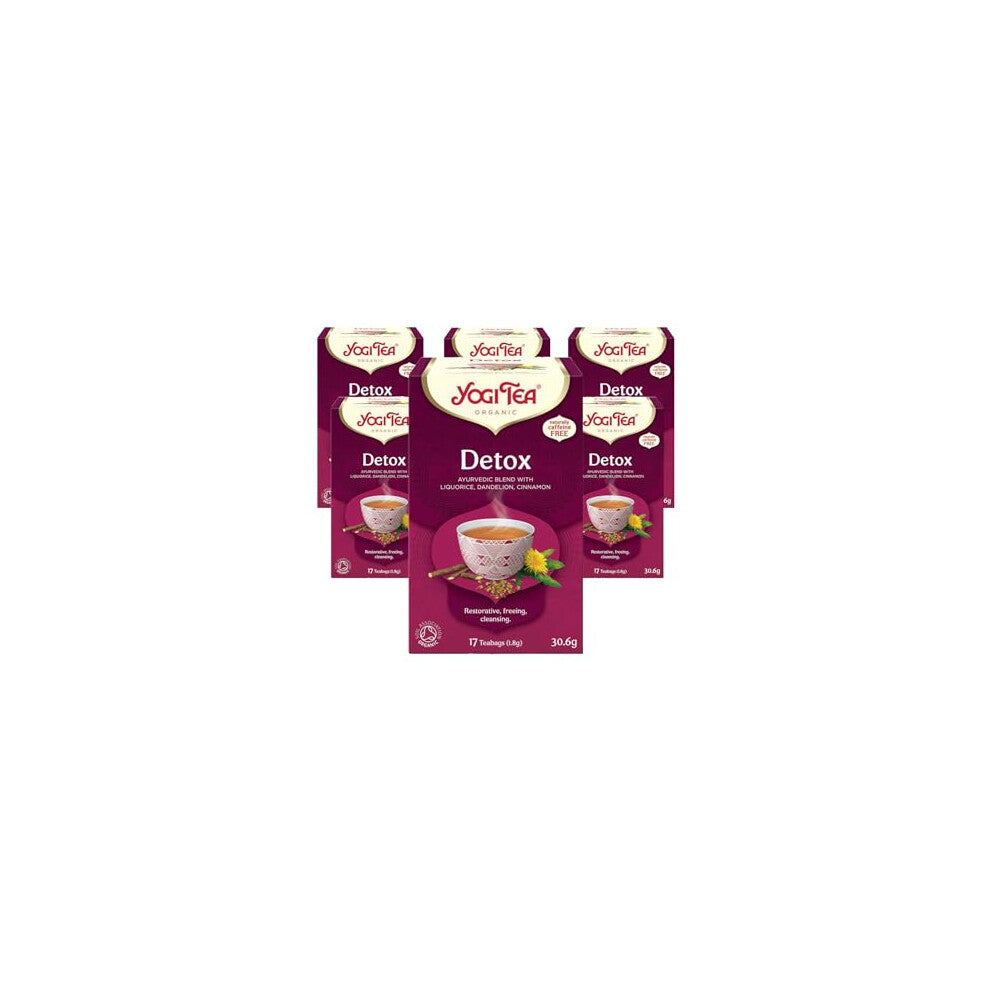 Yogi Tea Detox Dandelion Burdock Root, Organic, 6 x 17 Bags