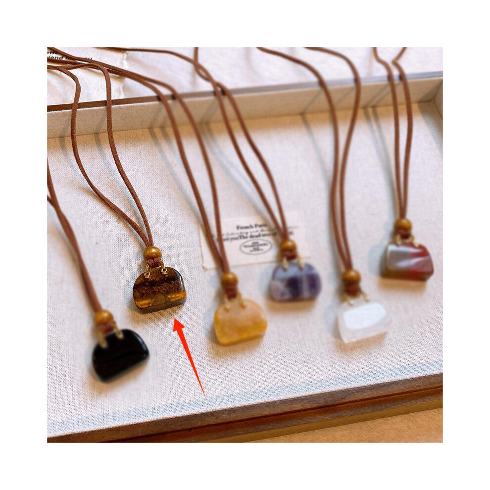 (Necklace No. 11- Coffee color - Bag) The heart-shaped Saturn necklace, the same style sweater chain as a Korean blogger, is a niche, versatile and hi