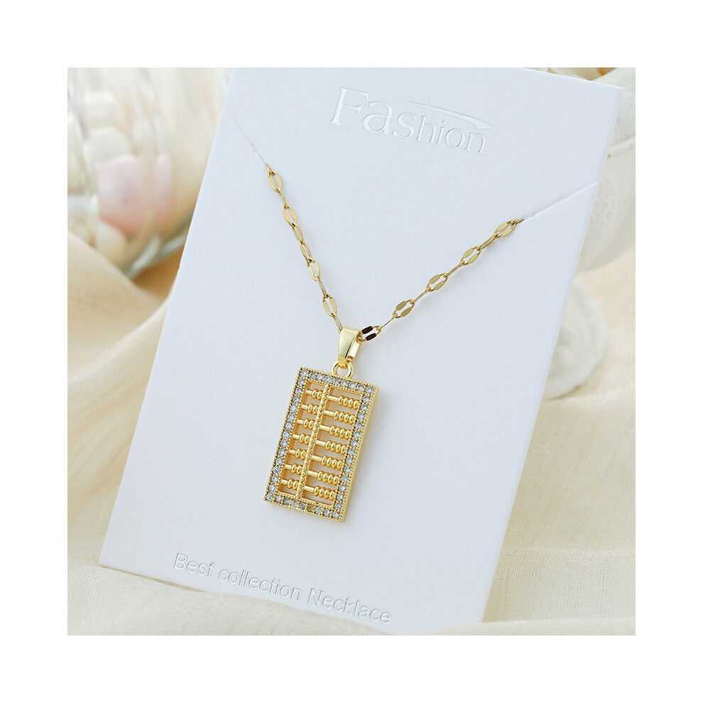 (?X110JB?) This titanium steel necklace is a versatile and high-end pendant with a simple design and a collarbone chain