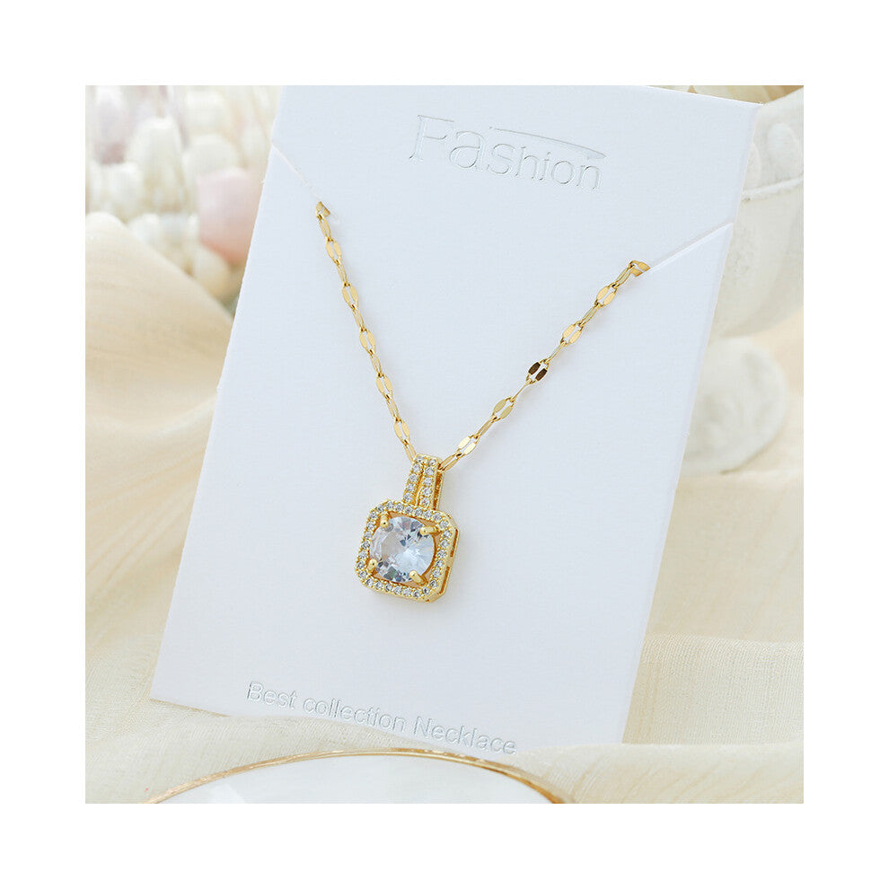 (?X126JB?) This titanium steel necklace is a versatile and high-end pendant with a simple design and a collarbone chain