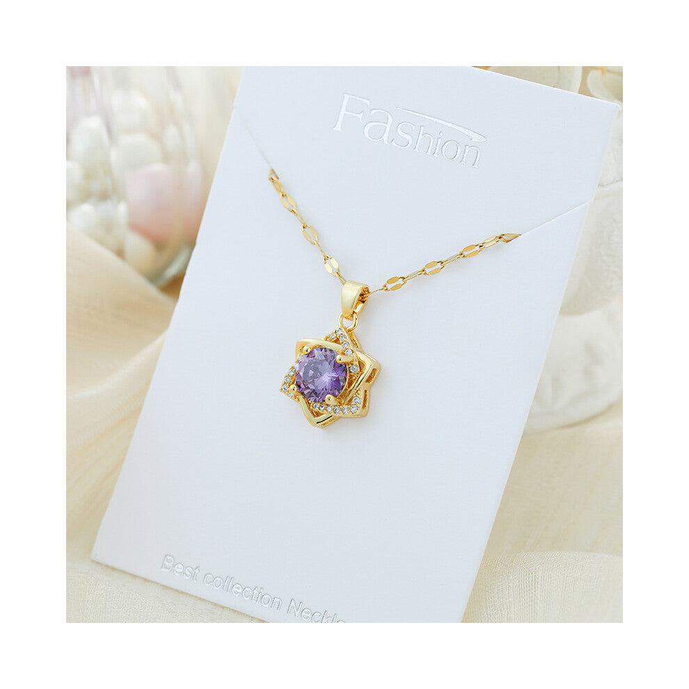 (?X436JZ?) This titanium steel necklace is a versatile and high-end pendant with a simple design and a collarbone chain