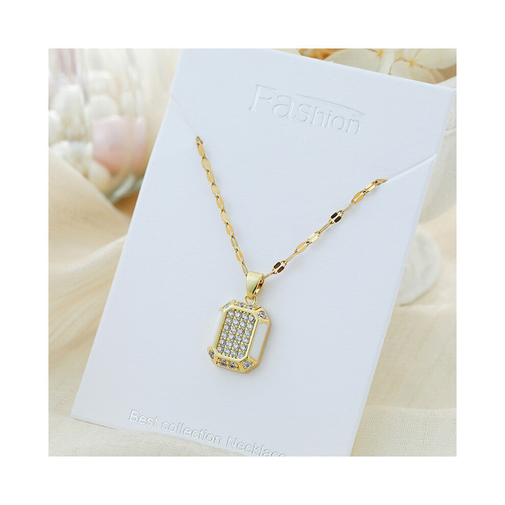 (?X614JB?) This titanium steel necklace is a versatile and high-end pendant with a simple design and a collarbone chain