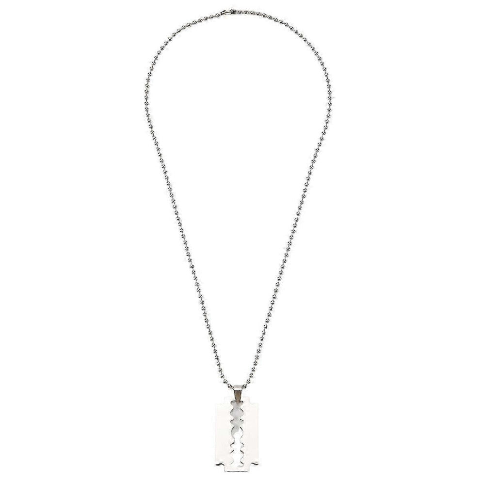 (As show, One size) "Men's Stainless Steel Blade Pendant Chain Necklace"