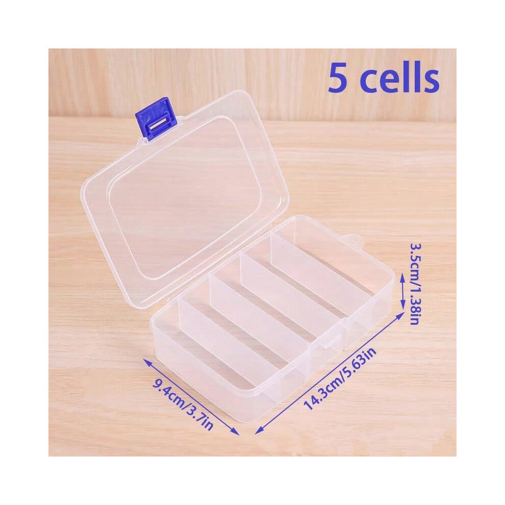 (S) Clear 5-6-grid Portable Plastic Hair Clips Jewelry Storage Box Accessories Organizer Household Travel Supplies With Dust Proof