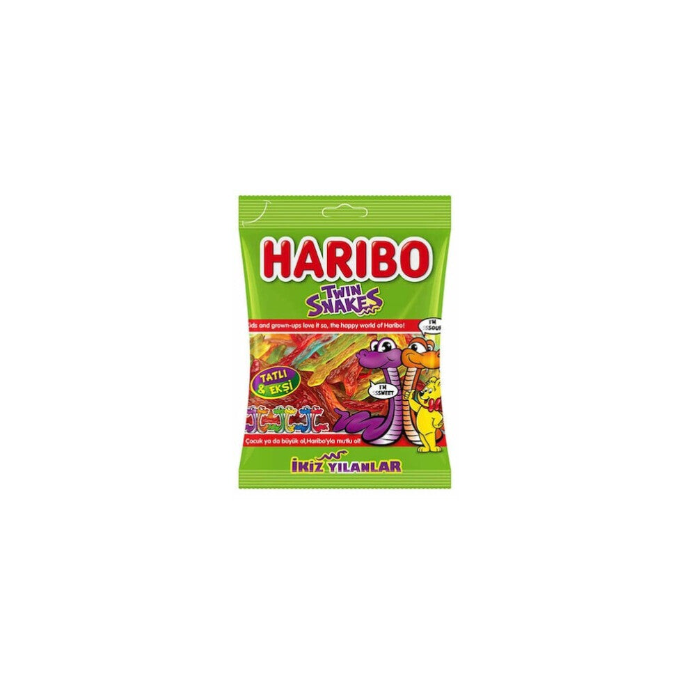Haribo Twin snakes jelly candy 12 x 80g Tasty And Twisty