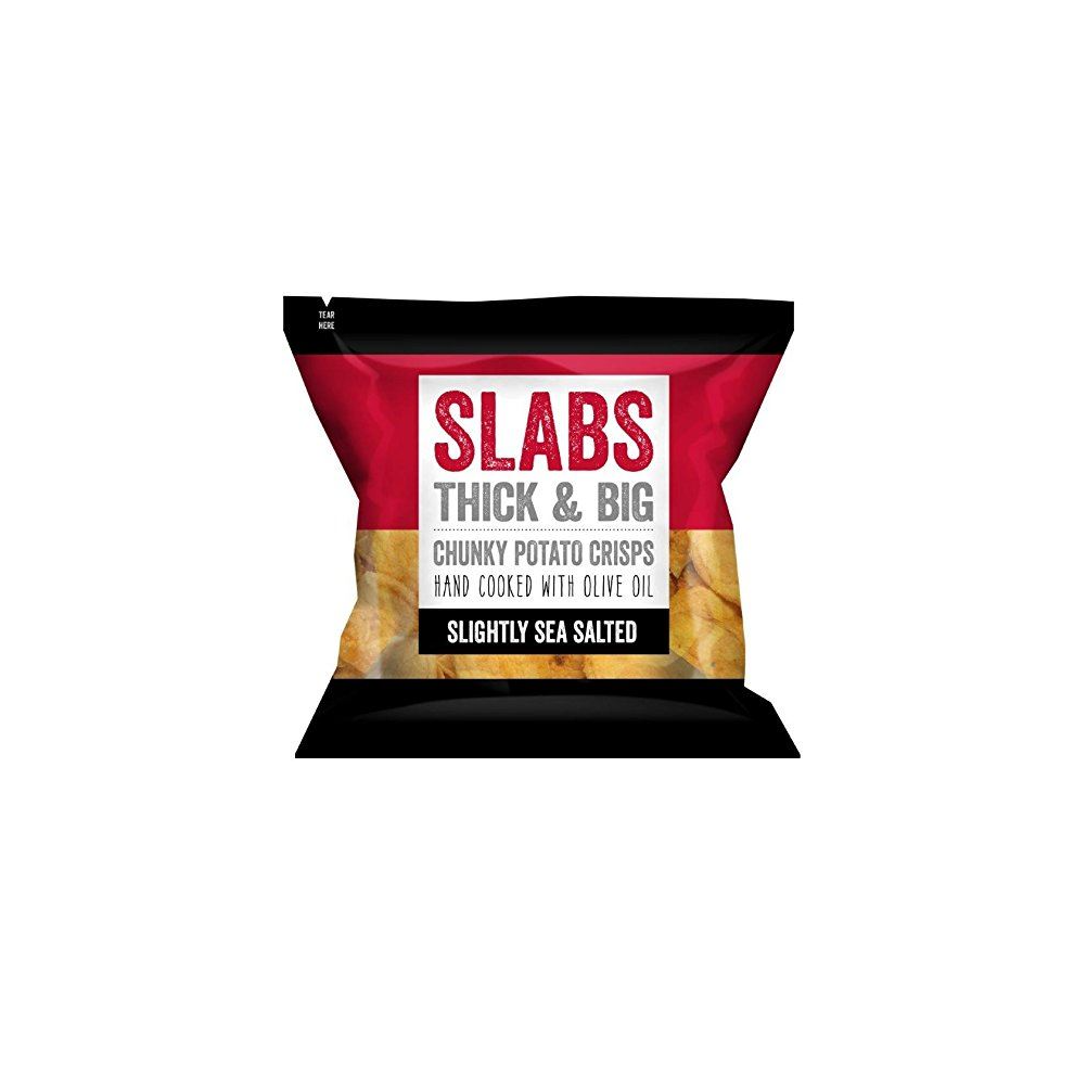 Slabs - Slightly Sea Salted Thick & Big Chunky Potato Crisps 14 x 80g Packs