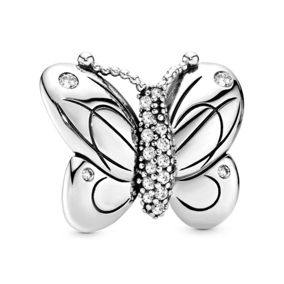 (A049) 2025 925 Silver Pendant Fit Original Brand 1:1 for Women Cherry Beads Chameleon Parrot Turtle Compatible with Bracelet Handmade Jewelry Summer