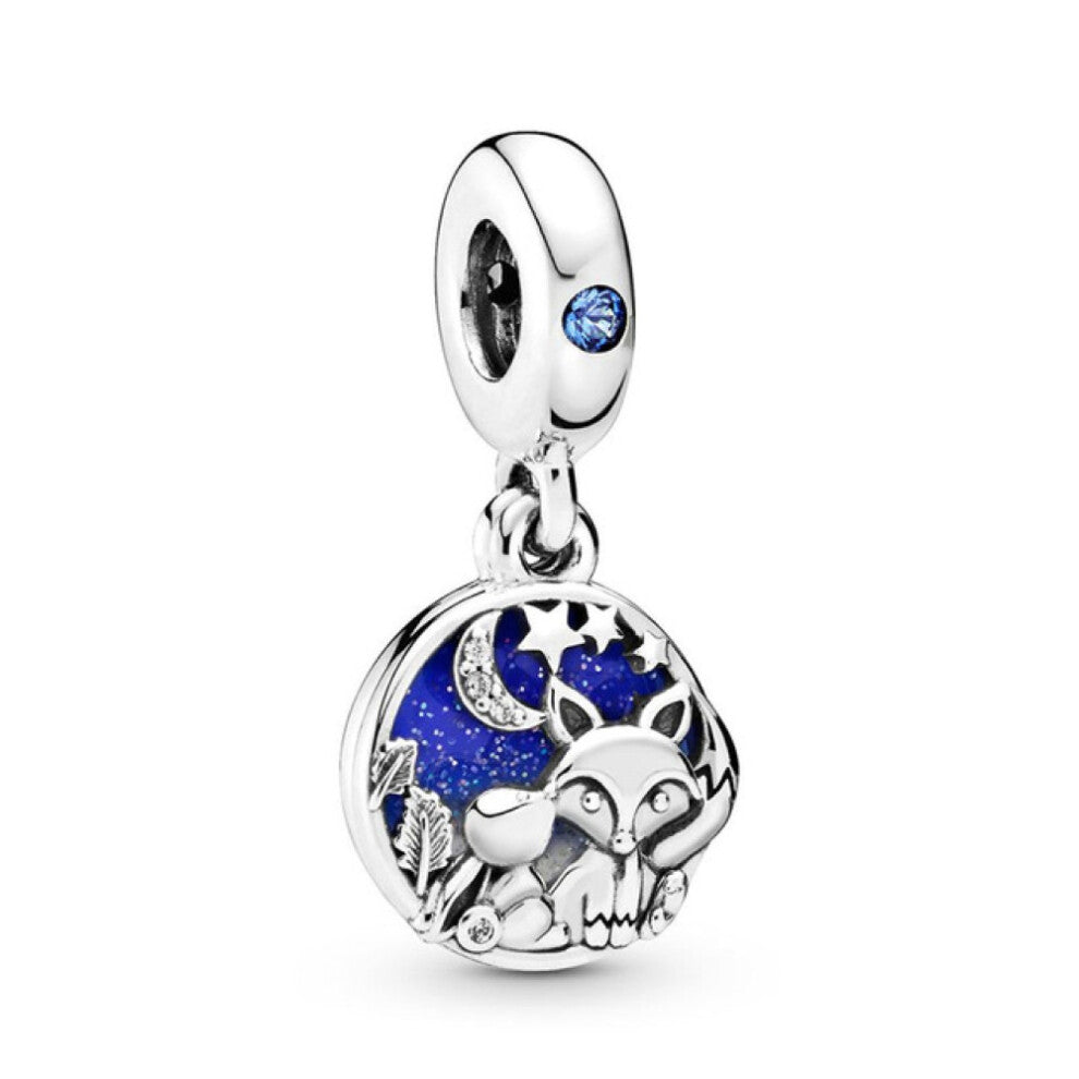(A052) 2025 925 Silver Pendant Fit Original Brand 1:1 for Women Cherry Beads Chameleon Parrot Turtle Compatible with Bracelet Handmade Jewelry Summer