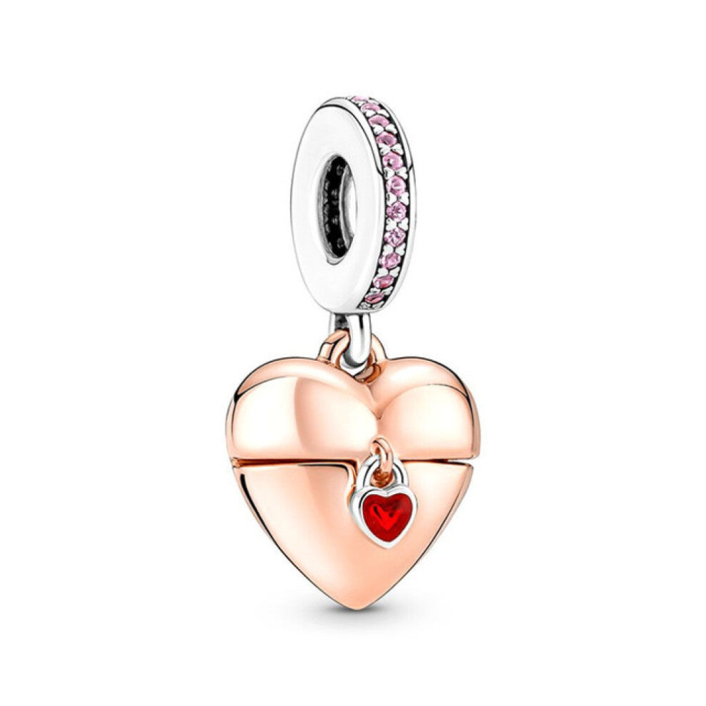 (A069) 2025 925 Silver Pendant Fit Original Brand 1:1 for Women Cherry Beads Chameleon Parrot Turtle Compatible with Bracelet Handmade Jewelry Summer