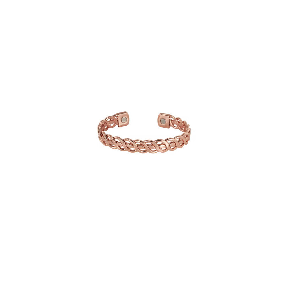 11mm Wide Magnetic Copper Bracelet - Pure Red Copper Fashion Bangle