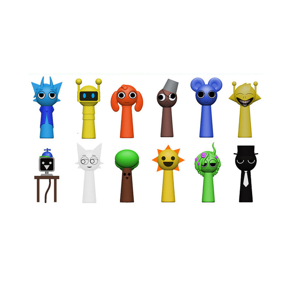 (Style A) Sprunki Game 12pcs Figurine Model Toys Doll Cake Decoration Children Gifts Pvc