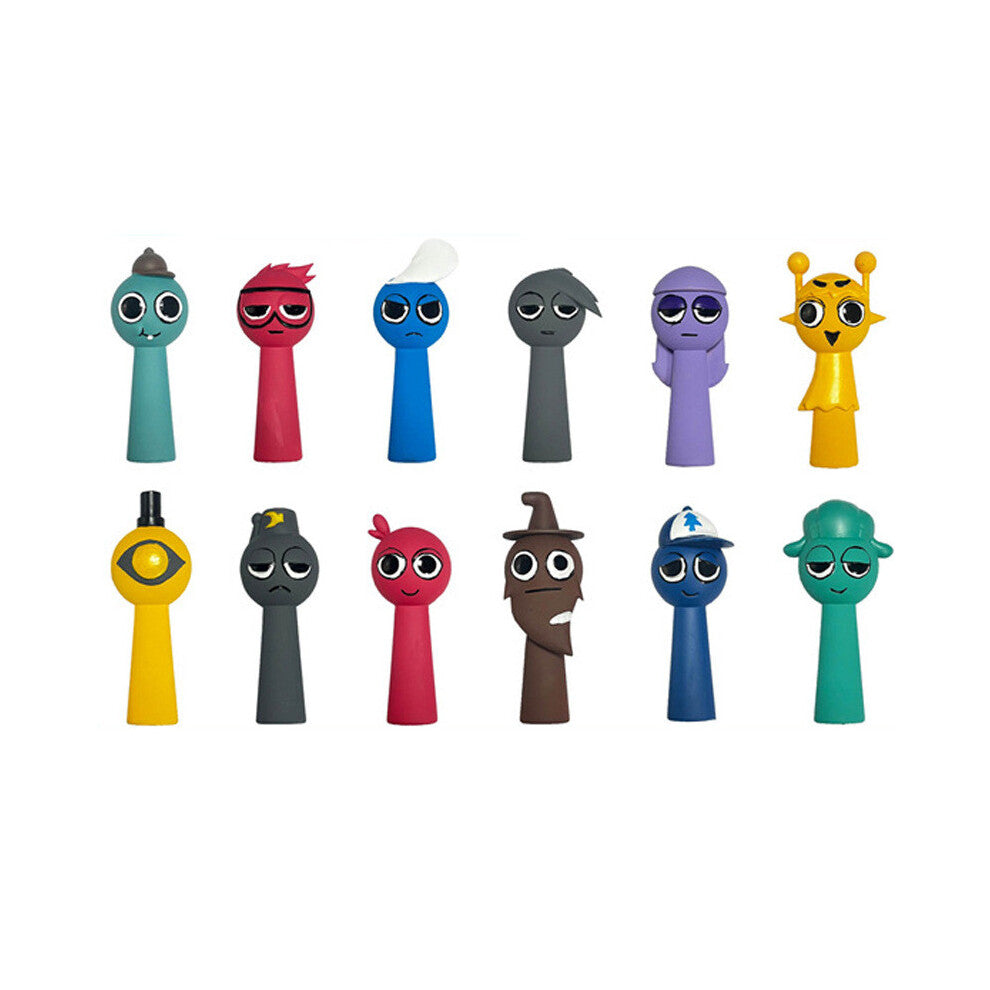 (Style B) Sprunki Game 12pcs Figurine Model Toys Doll Cake Decoration Children Gifts Pvc