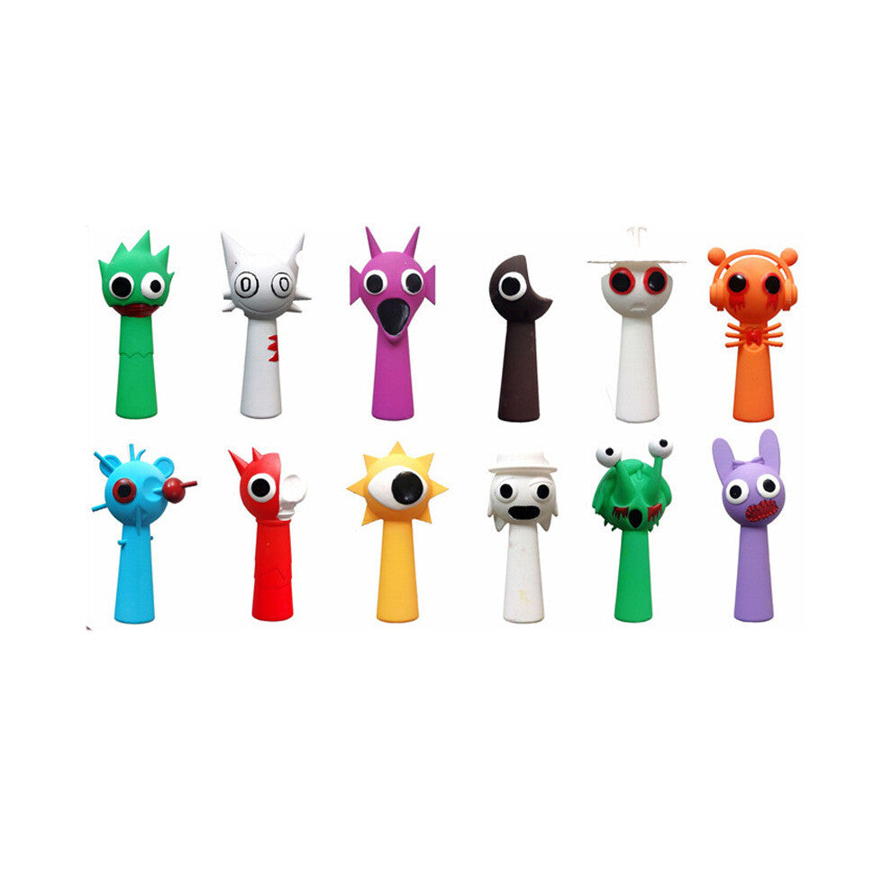 (Style C) Sprunki Game 12pcs Figurine Model Toys Doll Cake Decoration Children Gifts Pvc