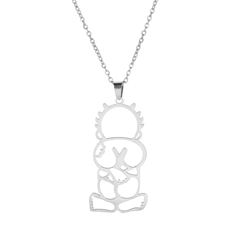 Steel Color Palestine Boy'S Back Necklace Pendant Luxury Trend Jewelry Gift for Women Men