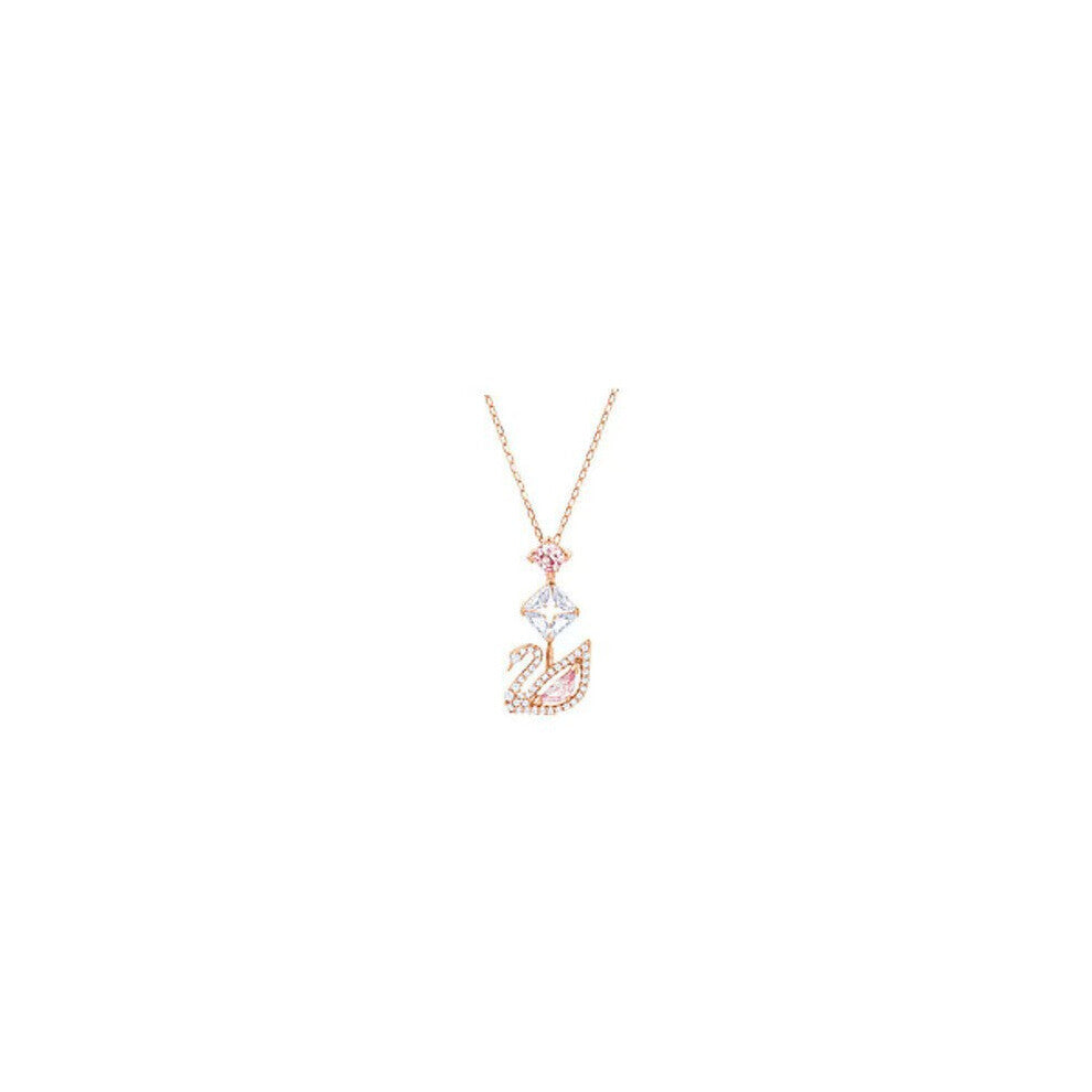 (Pink diamond swan necklace) gradient blue red pink white black swan necklace female using strange element crystal smart collarbone chain