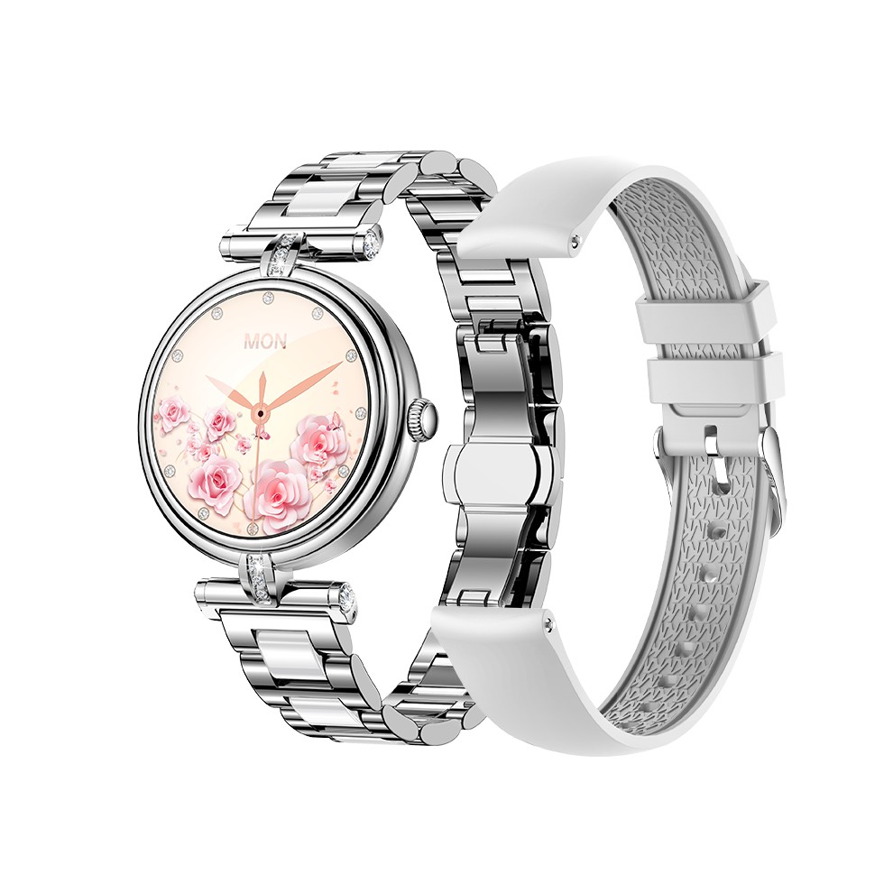 Smartwatch AK62 1.09 Inch IPS Bluetooth Calling Fashionable for Women(Silver)