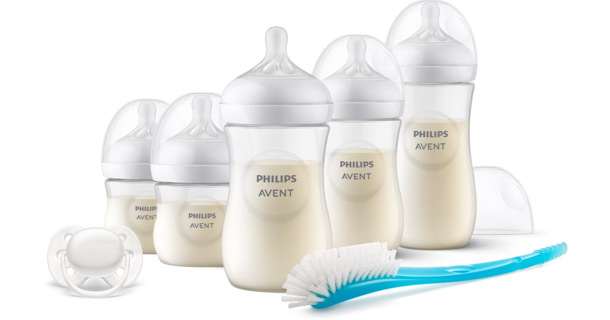 Philips Avent Natural Response SCD838-12 babygavepakke 0 måneder + 2x125 ml flasker + 1 måned + 2x260 ml flasker + 3 måneder + 330 ml flasker + Ultrab