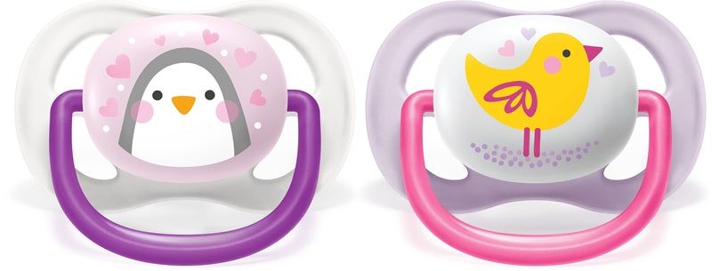 Philips Avent Ultra Air 0-6 måneders babypigesut 2 stk lilla og hvid