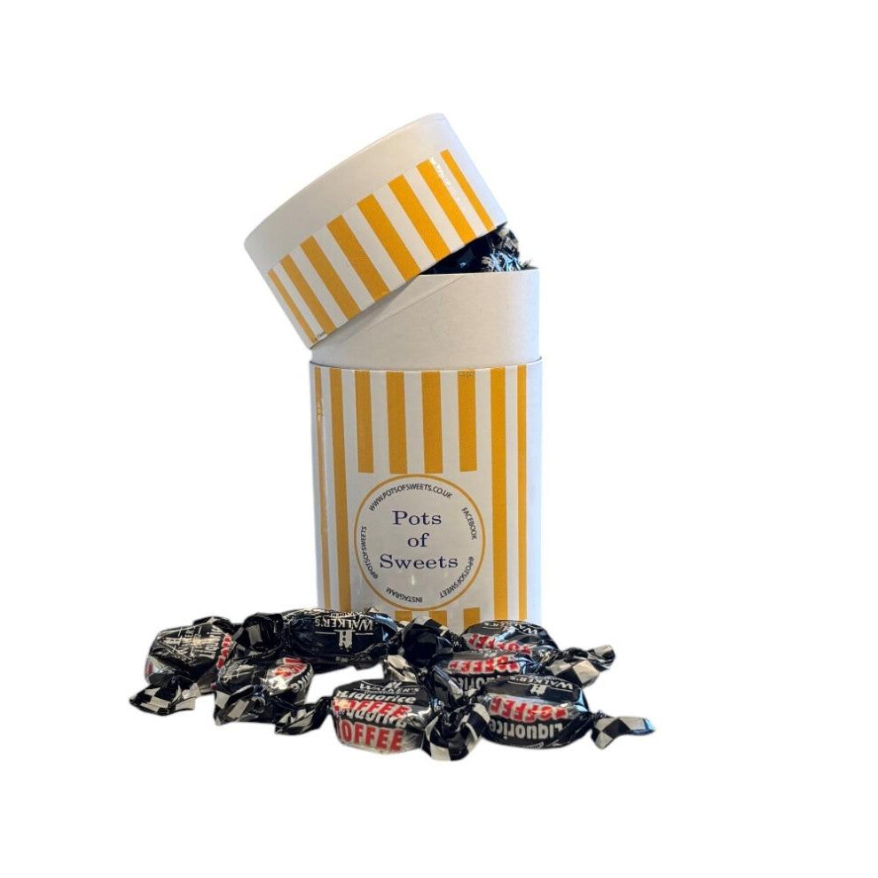 200g White Cardbaord Tube of Walkers Liquorice Toffee