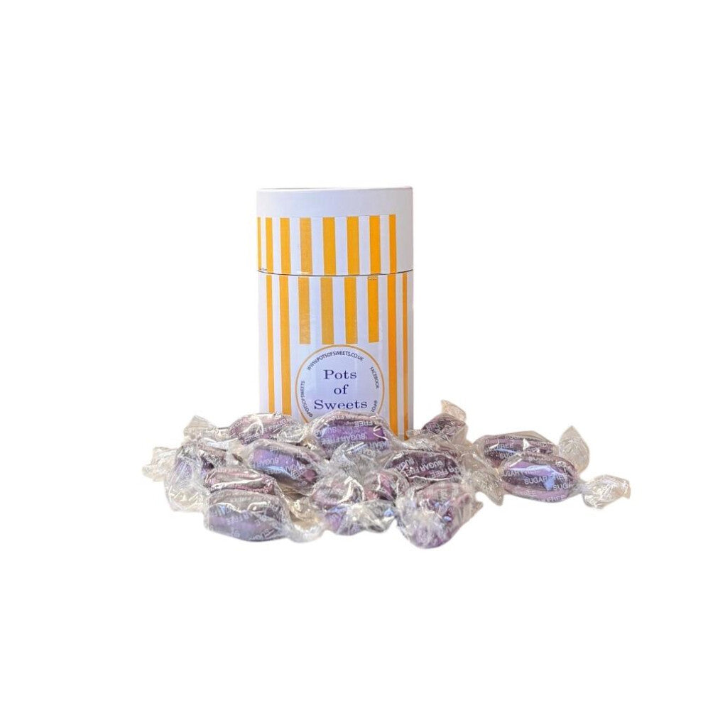 200g White Cardbaord Tube of Sugar Free Blackcurrant and Liquorice