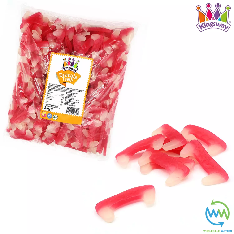 (2.5kg) Kingsway DRACULA TEETH Sweets GUMMY Jelly CANDY Party HALLOWEEN PICK N MIX UK