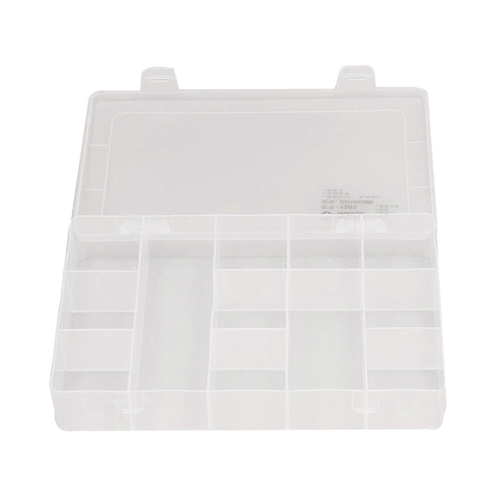 (As show, One size) Clear Plastic Jewelry Box Organizer 12 Grids Divided Storage Container Case For Electronics Accessories