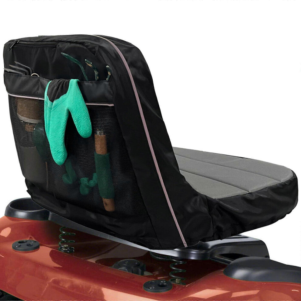 (As show, One size) Riding Lawn Mower Seat Cover, Polyester with Padding  Back Pockets for John Deere,Craftsman