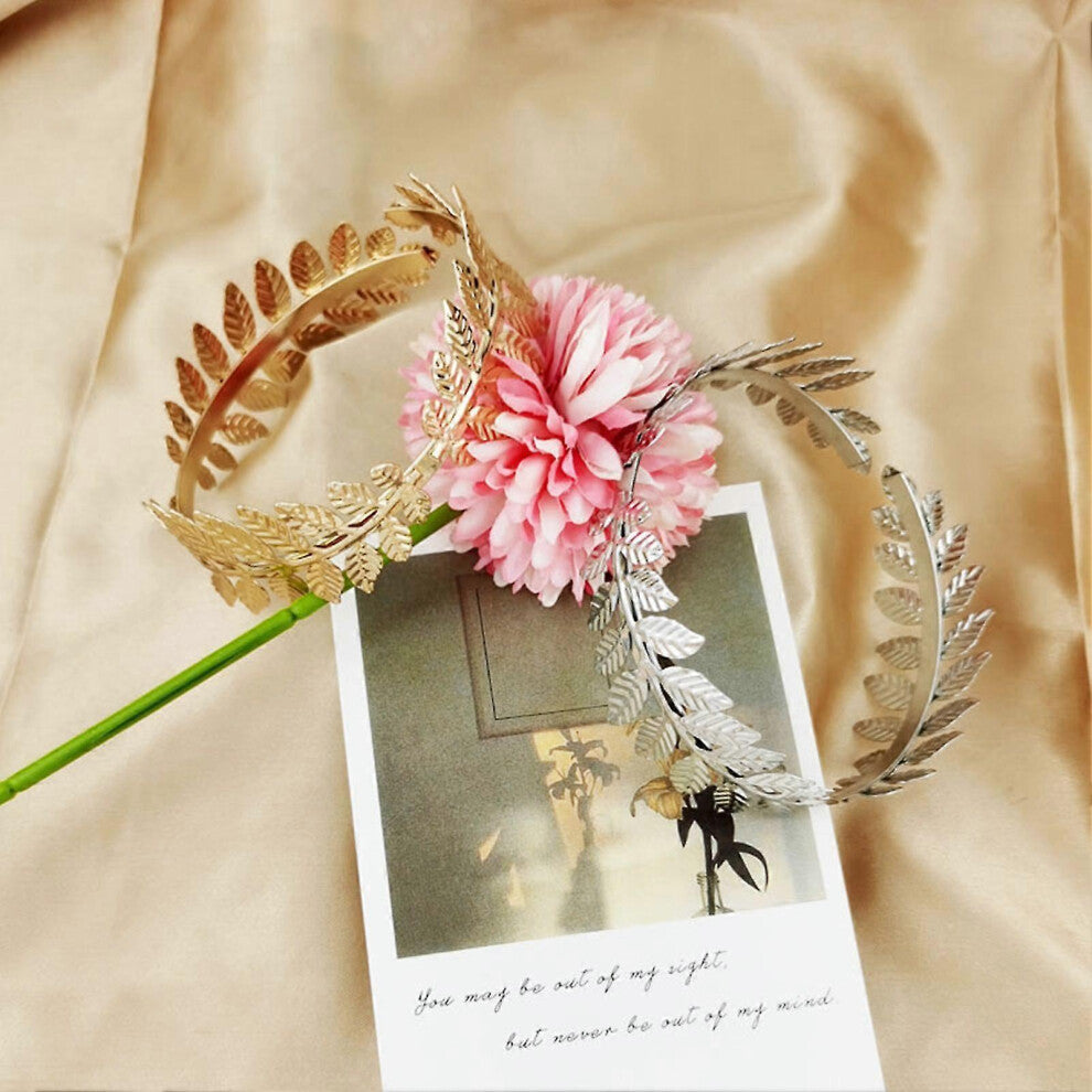 (Golden, One size) Minimalistic Adjustable Hands Bracelet - Stylish Alloy Roman Bride Leaves Armband