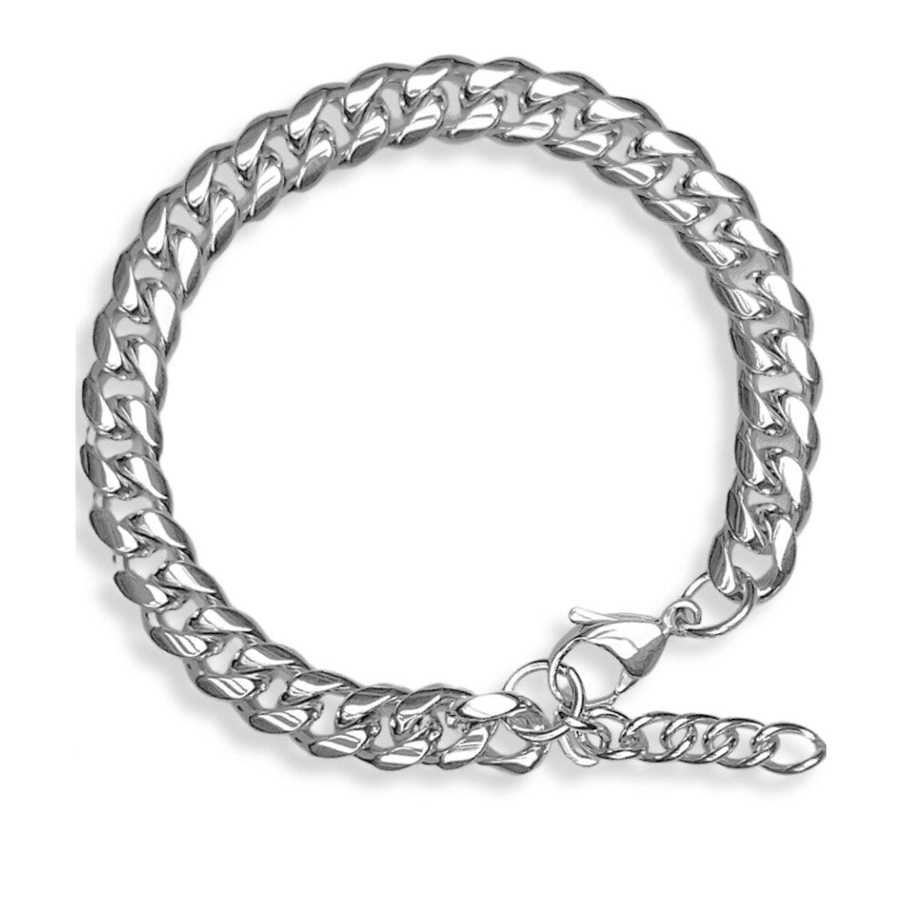 (As show, One size) Cuban Link Chain Bracelet for Men  Stainless Steel, Message Card with Bible Verse, Keepsake Gift Box