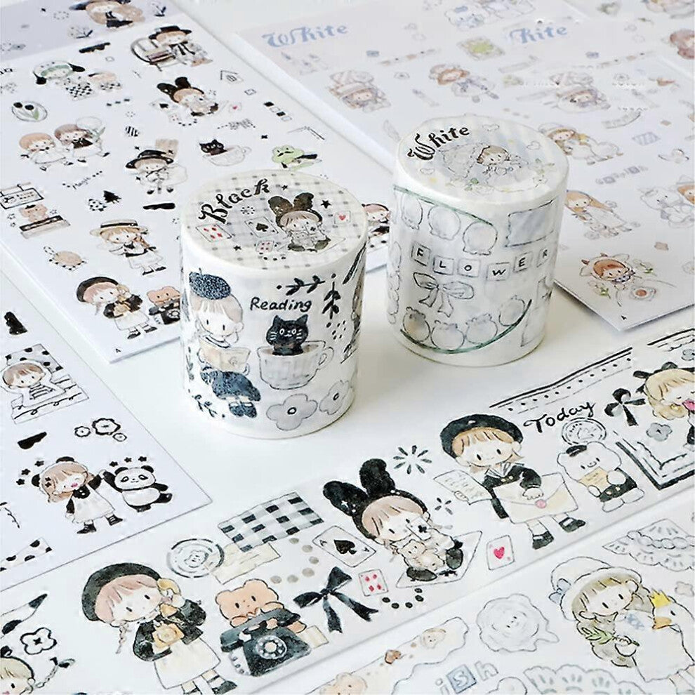 (As show, One size) Decorative Adhesive Tapes Cartoon Girl Molinta Colorfull Washi Tape Great for Bullet Journal Supplies, Arts, Scrapbook, DIY Crafts