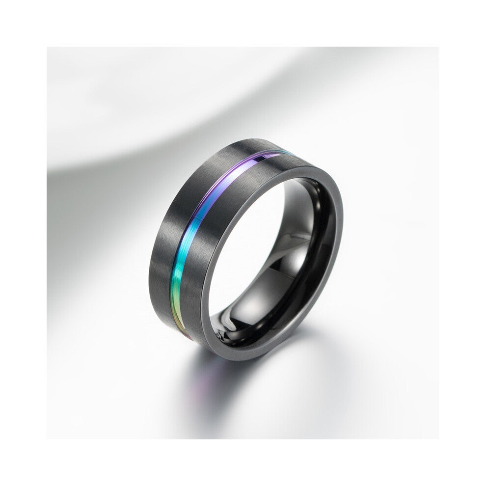 (11, Black) Stainless Men Women Steel Titanium Wedding Engagement Black Band 712 Ring Size