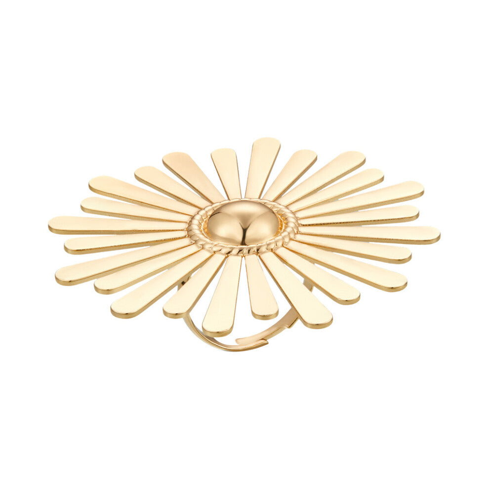 (Sunflower Ring Gold) Gold Sunflower Eyecatching Jewelry Collection Featuring Necklace Bracelet Earrings Ring And