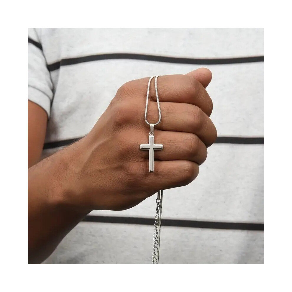 Cross Stainless Steel Pendant For Men Hip Hop Necklace Glossy Embellishments