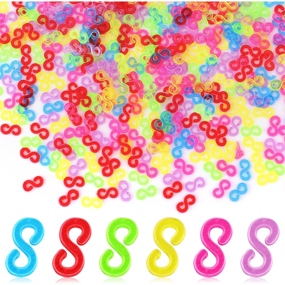 500 Pcs Elastic Bracelet Fastener Loom Bands S Clips Color Rainbow Colorful Connection Multicolor S For Bracelet Necklace Knitting DIY Children
