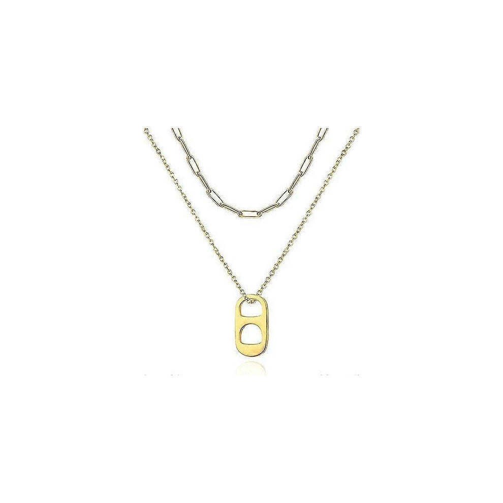 (As show, One size) Soda Tab Necklace for Women Soda Bottle Cap Necklaces for Teen Girls Trendy Beaded Chain Necklaces Punk Gifts