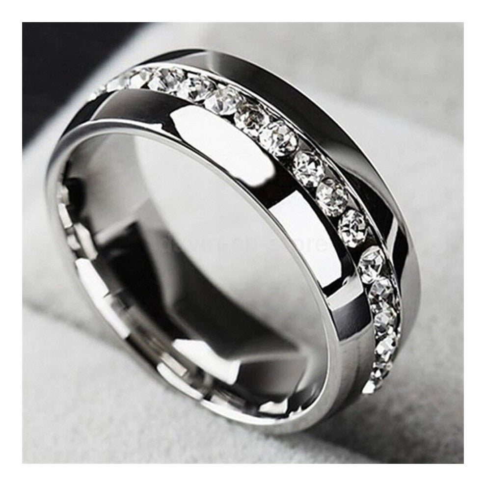 (6, Silver) Men-Women Couple Stainless Steel Wedding Rings Titanium Engagement Band 5-13 New