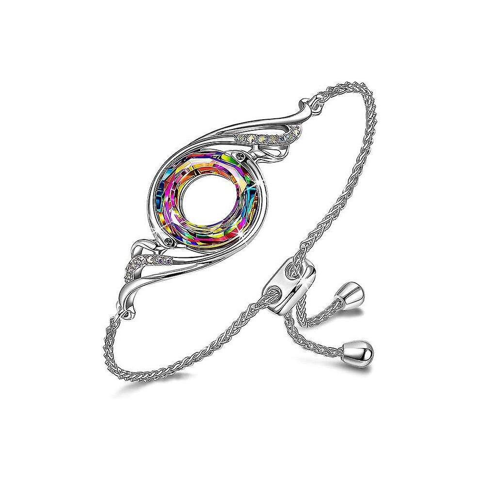 (As show, One size) From The Ashes Phoenix Bracelet Made With Crystals From Austria, Adjustable Slider Bracelet For Women, Packaged With Jewelry Box,