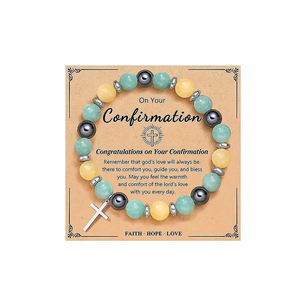 (As show, One size) Confirmation Gifts For Teenage Girls-boys, Cross Bracelet For Teen Girls Boys