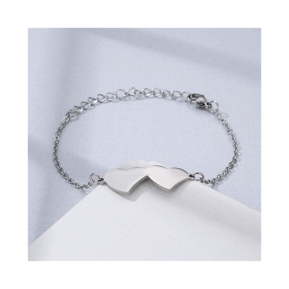 (As show, One size) Creative Bracelet Women&#39;s Smooth Face Stainless Steel Ocean Style Bracelet Handpiece