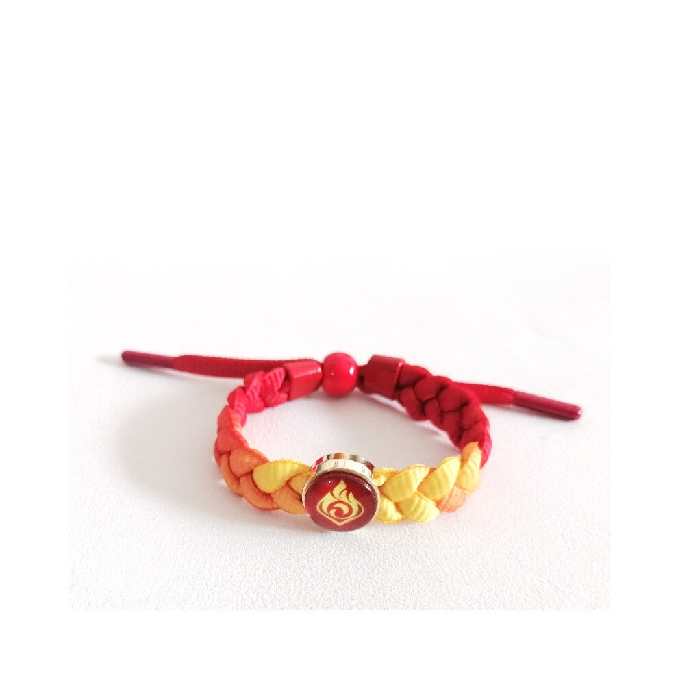 (Fire) Luminous Impact Genshin Bracelet Adjustable Gradient Braided Fire Bracelet Wind